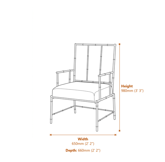 Monroe Gold and Black Velvet Accent Chair Dimensions Diagram