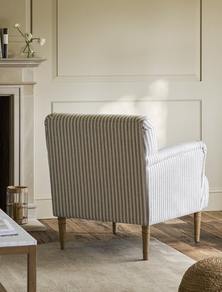 Aldwyn Armchair Carbon Stripe back