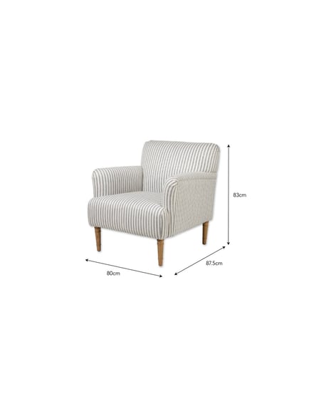 Aldwyn Armchair Carbon Stripe framed view