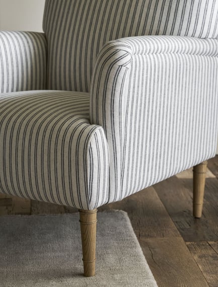 Aldwyn Armchair Carbon Stripe in room