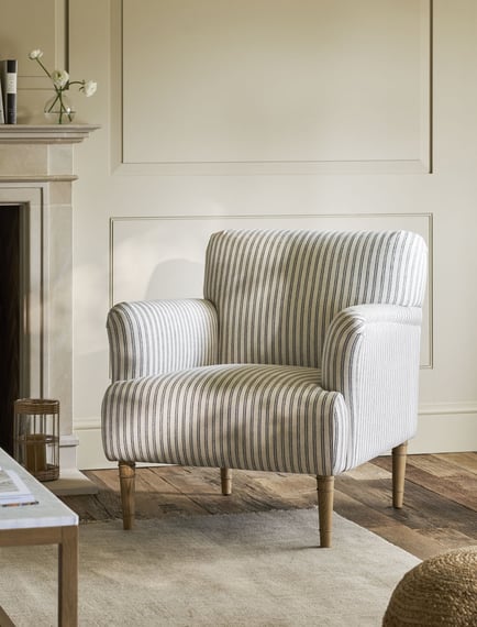 Aldwyn Armchair Carbon Stripe side