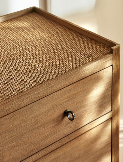 Chesterton Chest of Drawers Natural rattan top