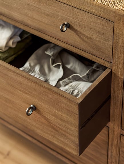 Chesterton Double Chest of Drawers Natural rattan top