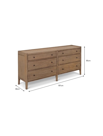 Chesterton Double Chest of Drawers Natural side