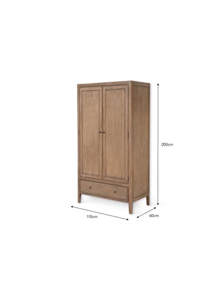 Chesterton Double Wardrobe Natural close b