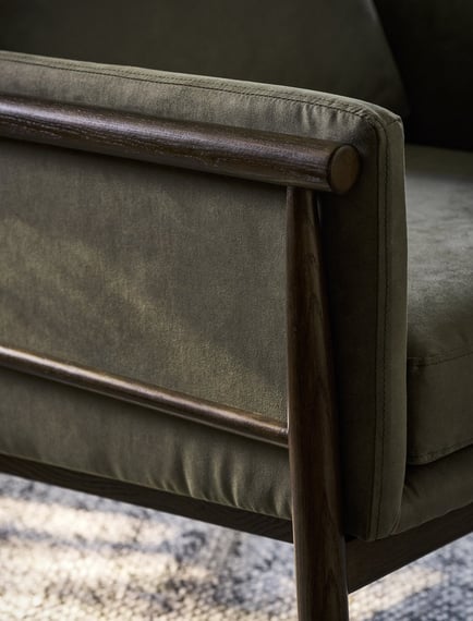 Kennington Armchair Olive Green back
