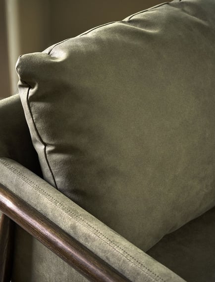 Kennington Armchair Olive Green corner