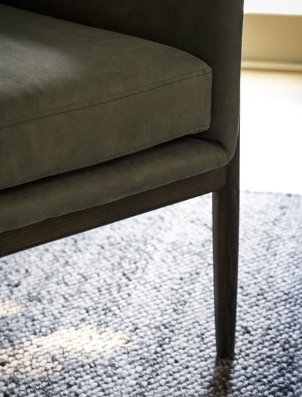 Kennington Armchair Olive Green in room