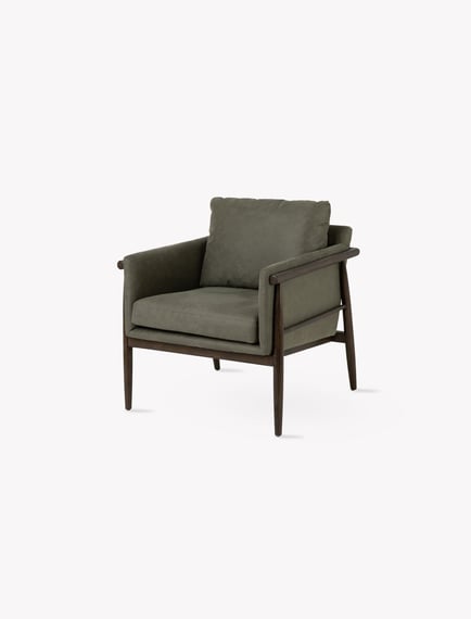 Kennington Armchair Olive Green reading nook
