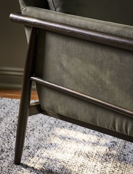 Kennington Armchair Olive Green side