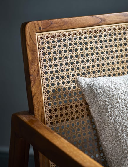 Lambourne Rattan Armchair Cream angle