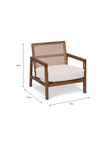 Lambourne Rattan Armchair Cream profile