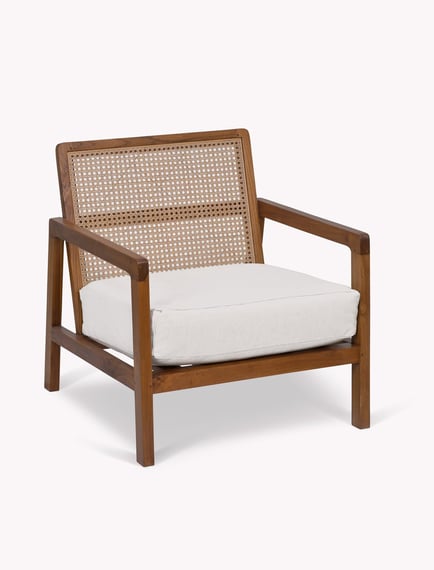 Lambourne Rattan Armchair Cream styled