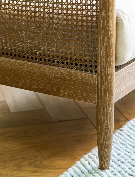 Templecombe Rattan 2 Seater Sofa Oatmeal cushion detail