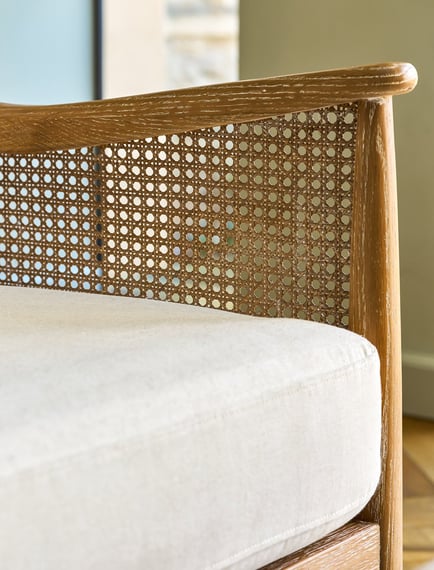 Templecombe Rattan 2 Seater Sofa Oatmeal frame detail