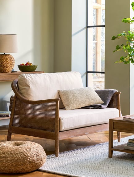 Templecombe Rattan 2 Seater Sofa Oatmeal