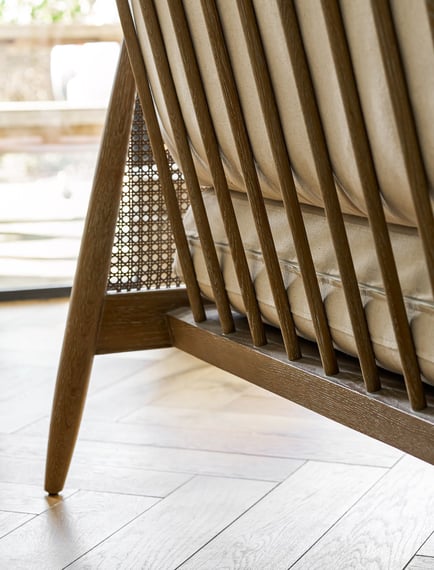 Templecombe Rattan 2 Seater Sofa Oatmeal seat detail