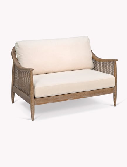 Templecombe Rattan 2 Seater Sofa Oatmeal side