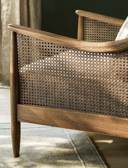 Templecombe Rattan Armchair Carbon Stripe profile