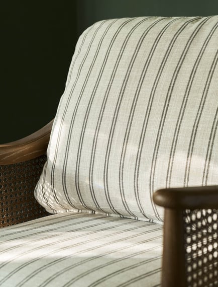 Templecombe Rattan Armchair Carbon Stripe side