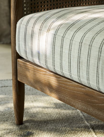 Templecombe Rattan Armchair Carbon Stripe styled