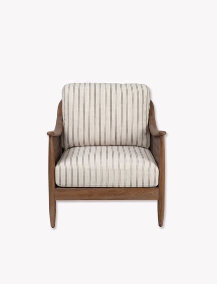 Templecombe Rattan Armchair Carbon Stripe wide