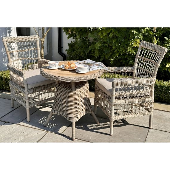 amalfi collection outdoor bistro table with wood top 2