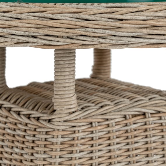 amalfi collection outdoor bistro table with wood top 5