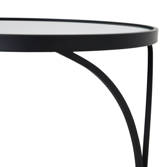 concaved set of two black mirrored side tables 3