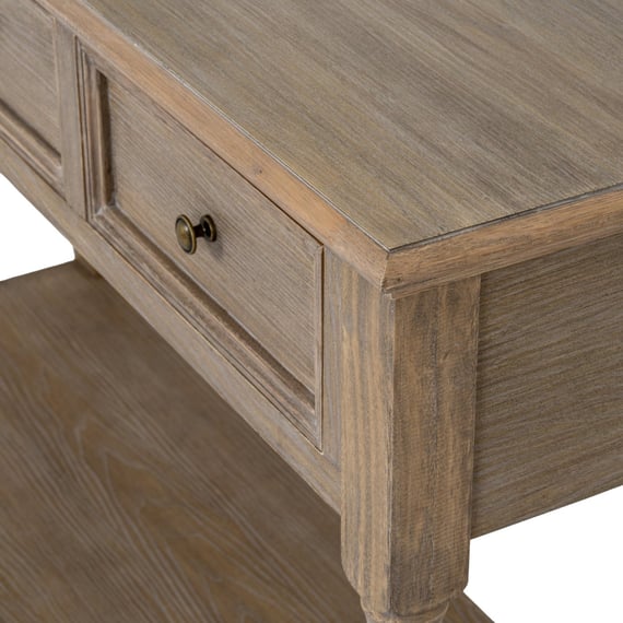 delphine collection 3 drawer console with shelf 5
