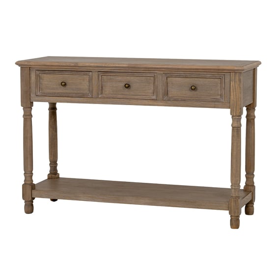 delphine collection 3 drawer console with shelf 3