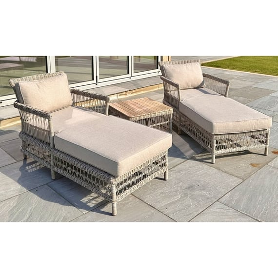 provence collection outdoor sun lounger set 2
