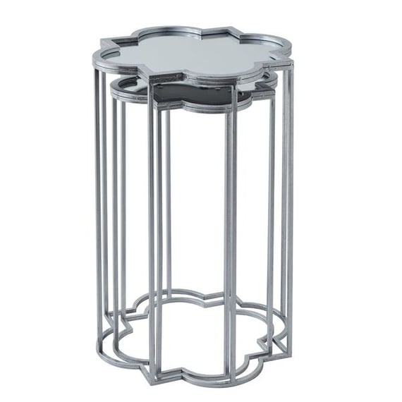 quarter foil mirrored set of two side tables 2