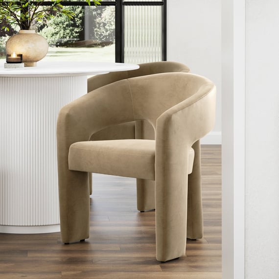 alba mole velvet dining chair pair