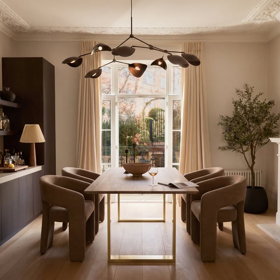 antibes gold dining table alba mole chairs