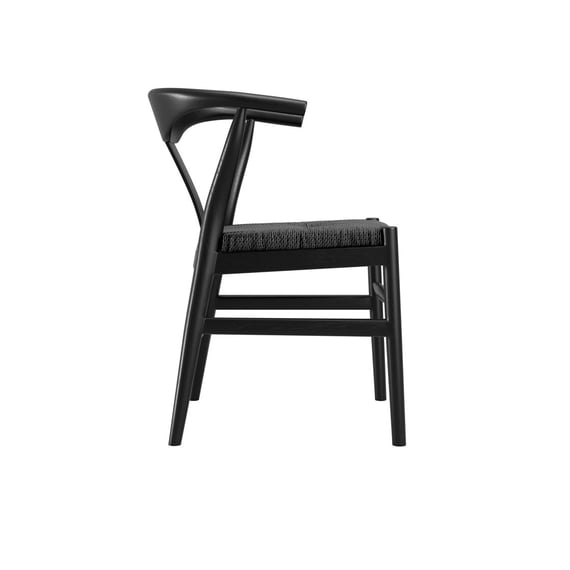 aries black dining chair side