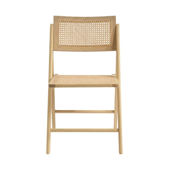 ashton blonde folding dining chair front