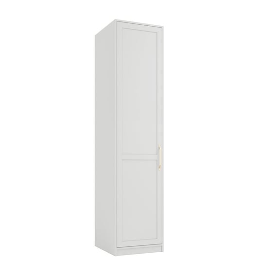 austen white 1 door wardrobe angle