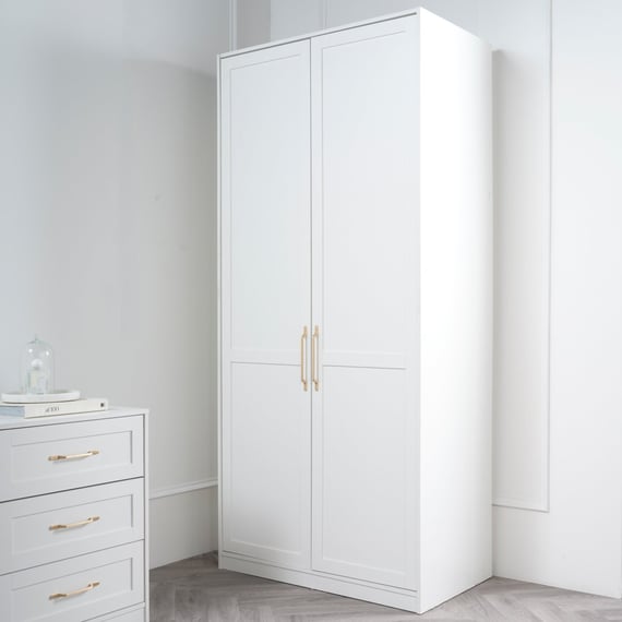 austen white 2 door wardrobe room shot
