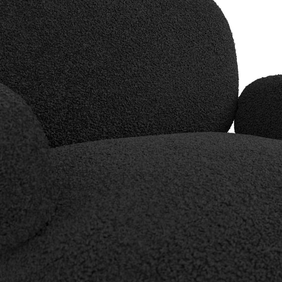 avery black boucle accent chair close up