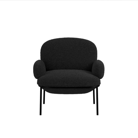 avery black boucle accent chair front