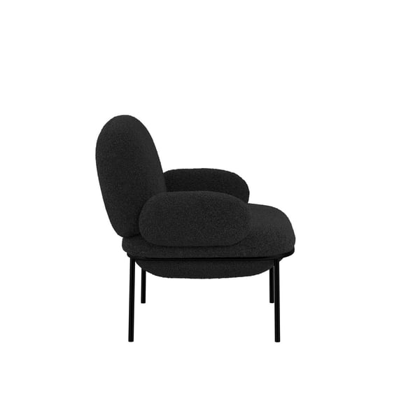 avery black boucle accent chair side