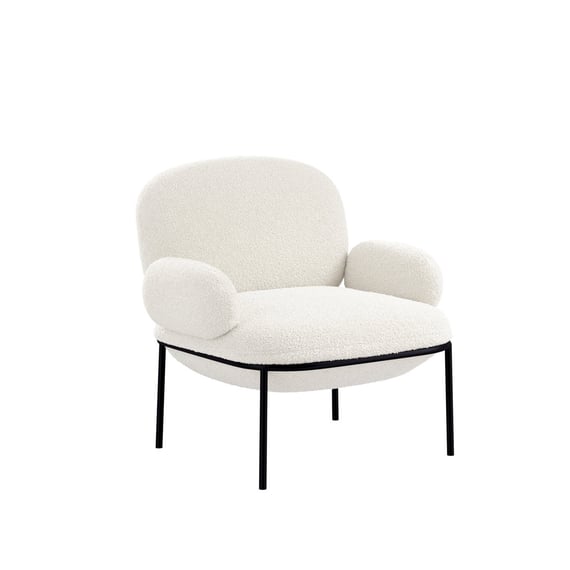avery ivory boucle accent chair angle