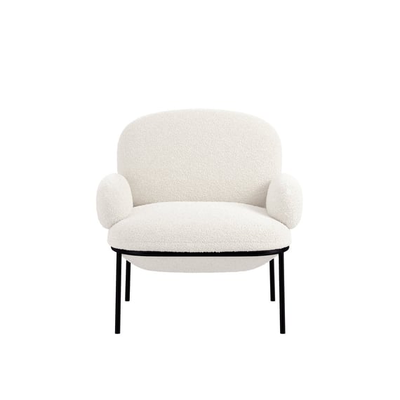 avery ivory boucle accent chair front