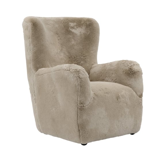bear coyote faux fur armchair angle