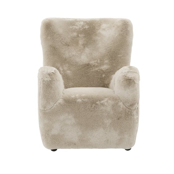 bear coyote faux fur armchair front