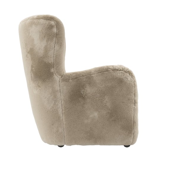 bear coyote faux fur armchair side