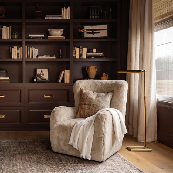bear coyote faux fur armchair styled