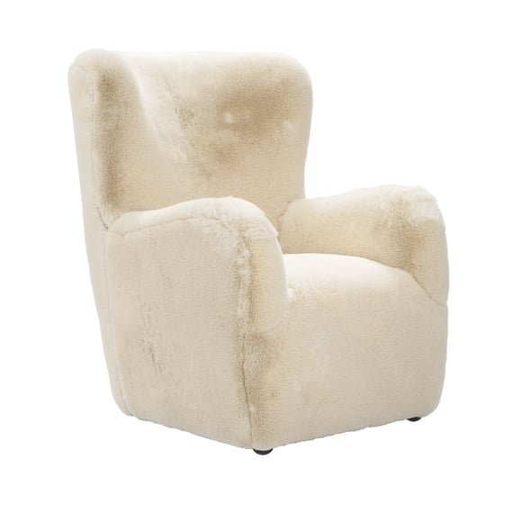 bear dawn faux fur armchair angle