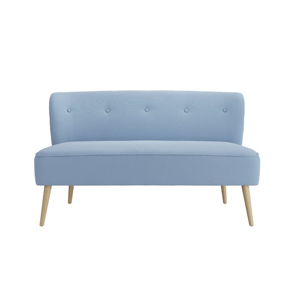 beau cornflower blue 2 seater sofa front